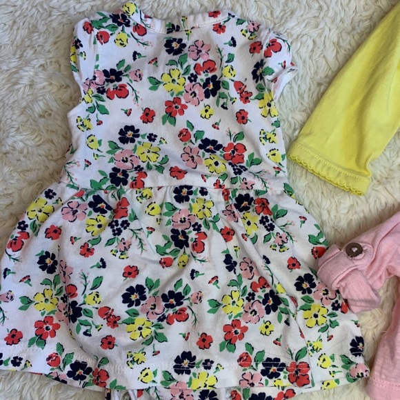 Floral onesie dress with 2 lightweight sweaters - Picture 5 of 8